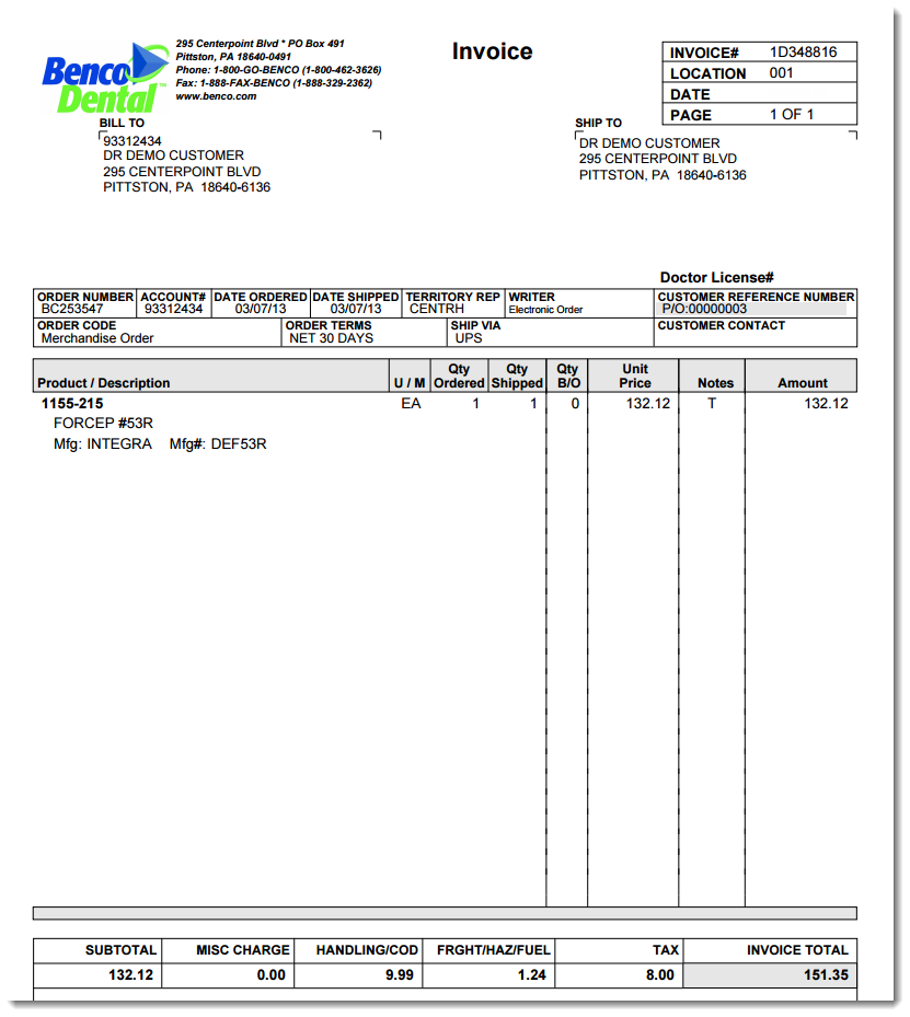 Beco Invoice How do I view my invoice? | Benco Dental