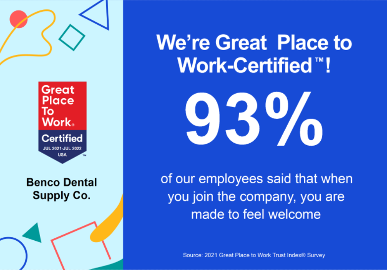 Benco Dental Earns 2022 Great Place to Work Certification™-welcome